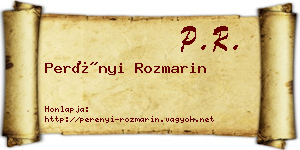 Perényi Rozmarin névjegykártya